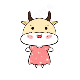 可爱穿裙子小牛