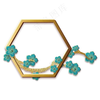 国潮立体梅花边框