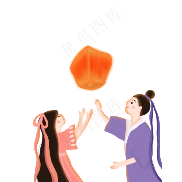 牛郎织女约会赏灯(2000X2000(DPI:300))psd模版下载