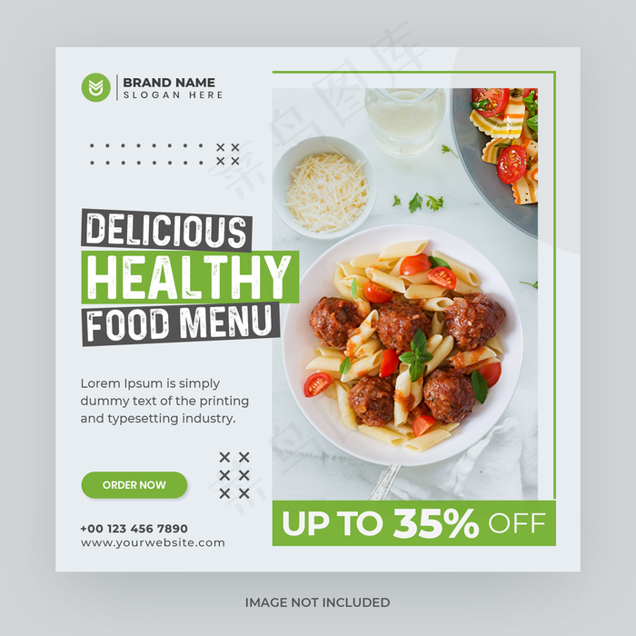 美食菜单社交媒体模板网页横幅banner模板psd模版下载
