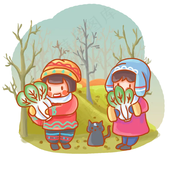 立冬大白菜二十四节气(2000X2000(DPI:300))psd模版下载