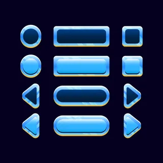 游戏ui资产元素的gui空间按钮图标集