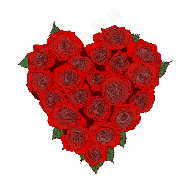 手绘七夕节情人节玫瑰花花瓣(3000X3000(DPI:762))psd模版下载