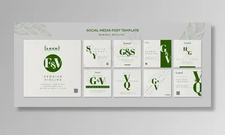 最小婚礼社交媒体帖子模板