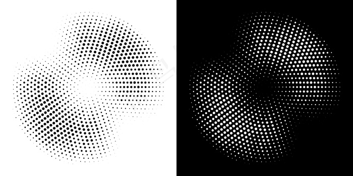 半色调圆形框点背景集。插图。