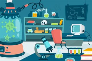 卡通实验室插图