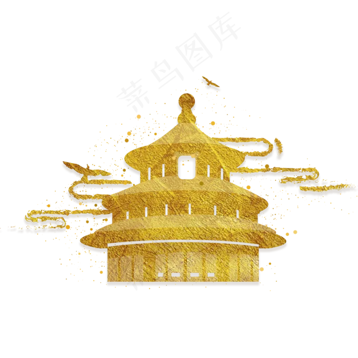 撒金粉庆祝国庆节天坛大雁流云景(2000X2000(DPI:300))psd模版下载