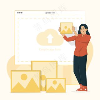 图像上传概念隔离在白色