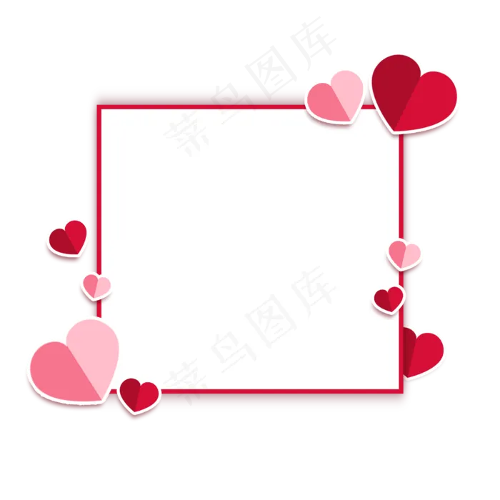 红色爱心边框4(2244X2244(DPI:300))psd模版下载