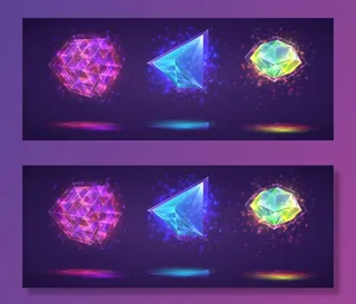 一套魔法水晶。亮虹成品宝石