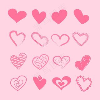 手绘设计心形套装