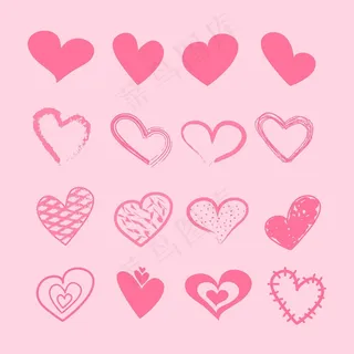 手绘设计心形套装