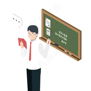 教师节白色卡通风教师教课矢量节