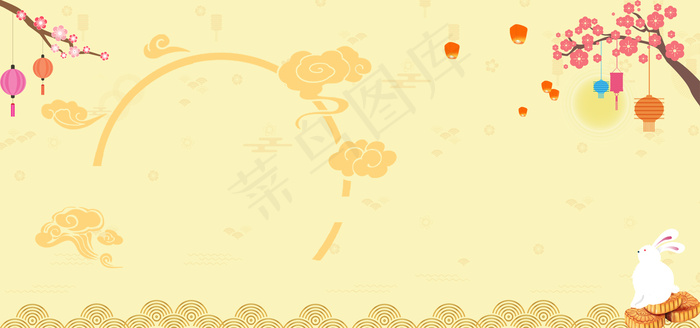 简约中秋佳节中国风宣传banner图
