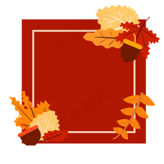 秋天树叶边框