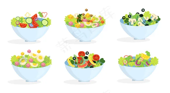 新鲜有机沙拉套餐。蔬菜做的健康晚餐