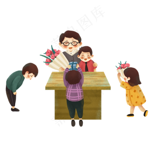 小清新手绘教师节老师您辛苦了人