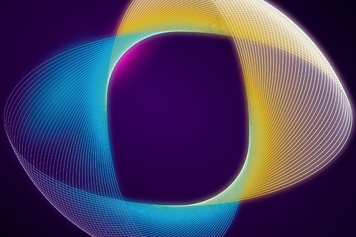 黄蓝抽象霓虹灯背景