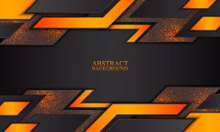 带有黑色和橙色条纹矢量图的抽象技术背景