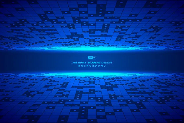 抽象方形蓝色数字图案艺术品框架背景。eps,ai矢量模版下载