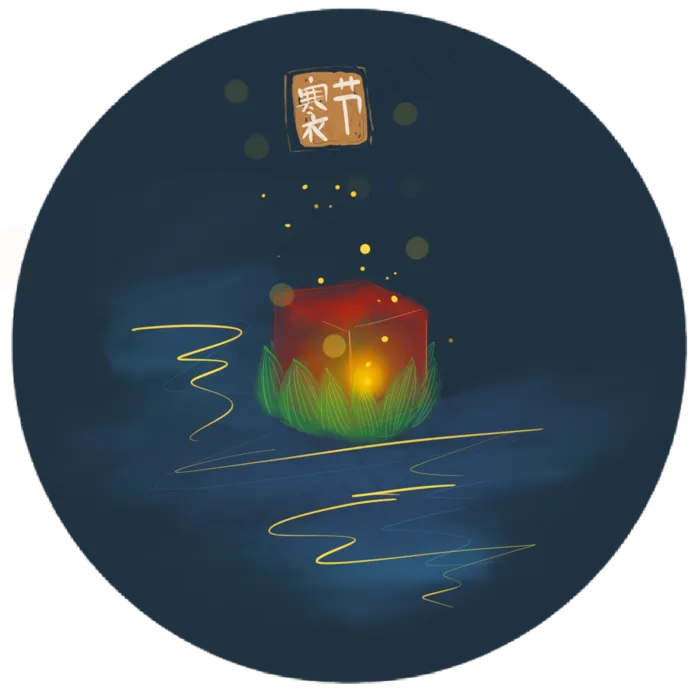 寒衣节莲花河灯(2000X2000(DPI:300))psd模版下载