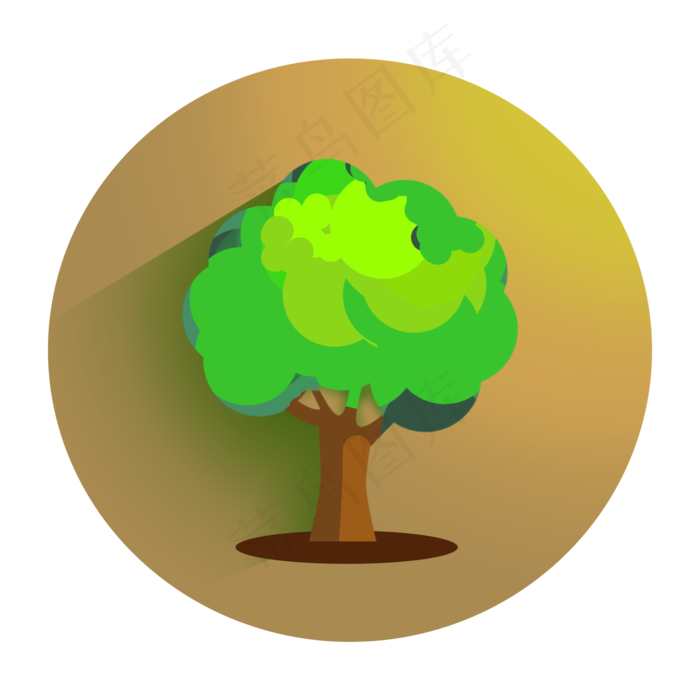 秋天的树的剪影图标