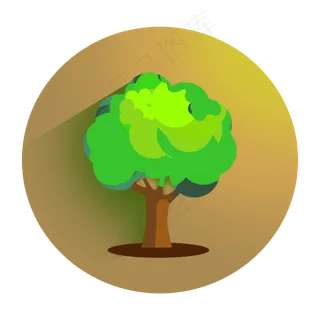 秋天的树的剪影图标