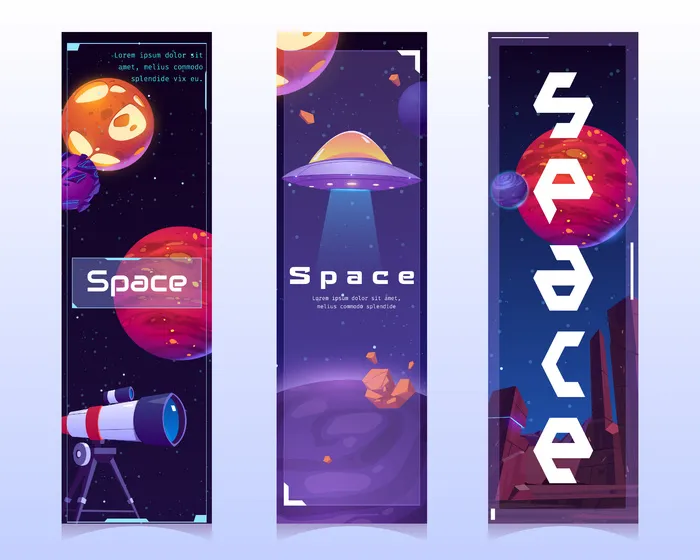 宇宙飞船和望远镜。 宇宙背景。 宇宙。
