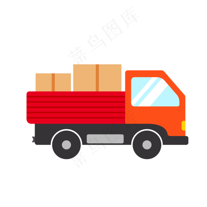 卡通运输货物货车