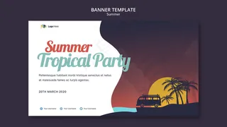 夏季派对横幅banner模板