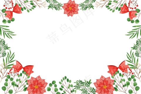 水彩圣诞树枝背景