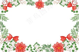 水彩圣诞树枝背景