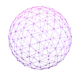 紫色渐变矢量曲线线条网格球体素