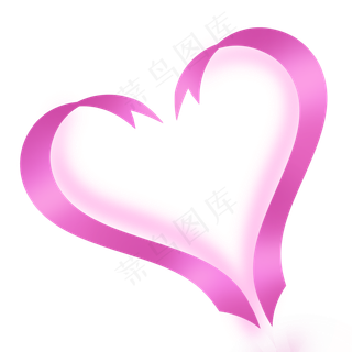 紫色七夕爱心彩带