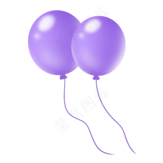 紫色小清新椭圆七夕情人节气球