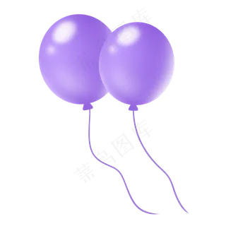 紫色小清新椭圆七夕情人节气球