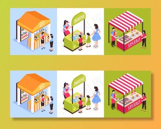 等距食品摊位示意图