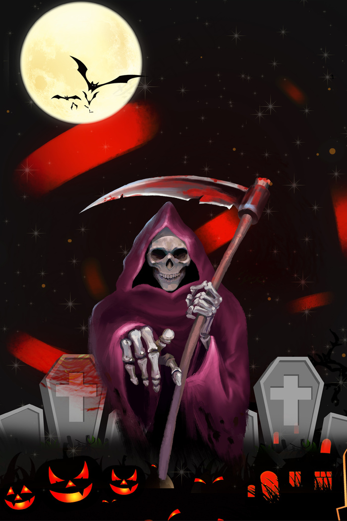 万圣节红色恐怖海报背景