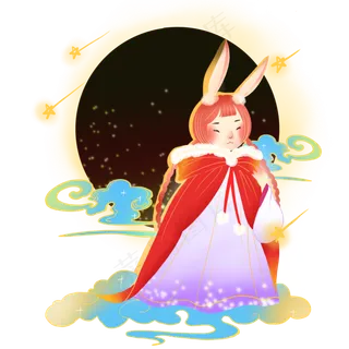 中秋可爱萌玉兔嫦娥仙子月