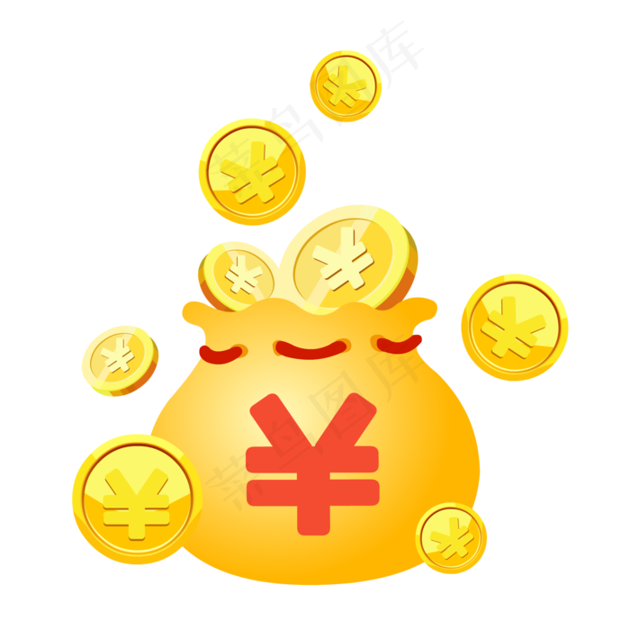 金币袋掉钱币(2000*2000px 300 dpi )ai矢量模版下载