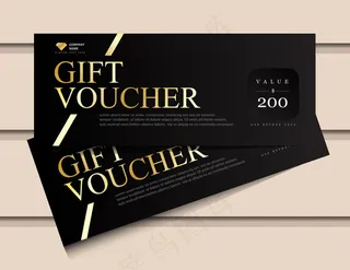 带有闪光金奢华元素的礼品券模板。