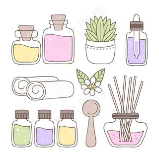 手绘香薰元素包