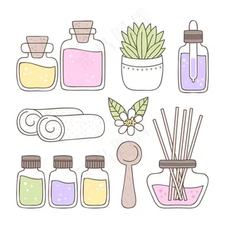 手绘香薰元素包