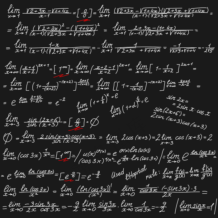 矢量背景与黑板上的白色数学符号