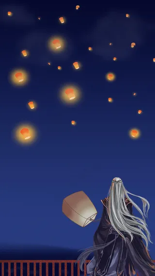 七夕神秘男子孔明灯