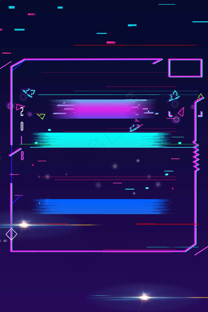 抖音风故障风促销海报设计