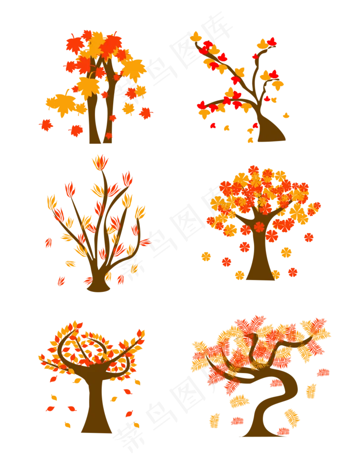 秋天秋树元素植物秋叶子手绘元素(2048X2738(DPI:300))psd模版下载