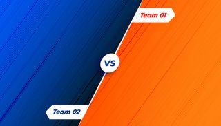 橙色和蓝色背景下的竞争与vs背景