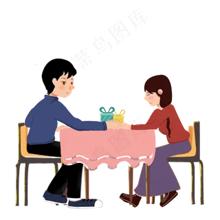 浪漫情人及情侣约会手绘