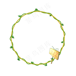 植树节绿色藤蔓边框,免抠元素